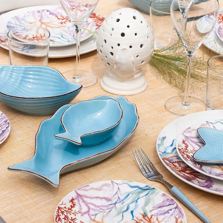 Голубое сервировочное блюдо Рыбка Дори, L Dory Fish Plate Large Blue