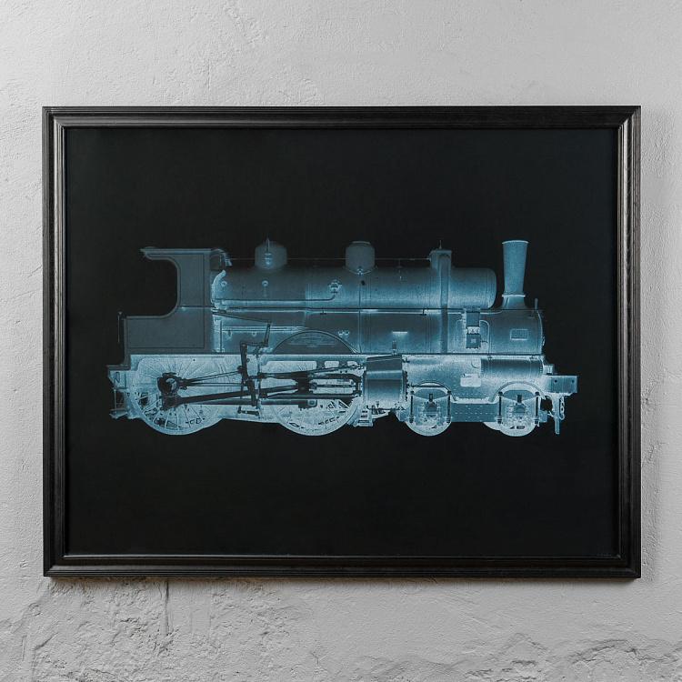 Картина-принт в раме Локомотив Рентгеновский Фото Locomotives Train Xray Flat