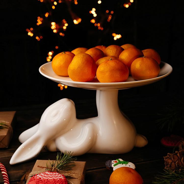 Сервировочная подставка-тортовница Кролик, L Decorative Plate Rabbit Large