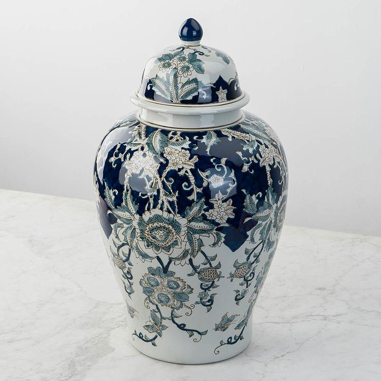 Ваза Брин с крышкой и цветочным узором Bryn Ginger Jar Large