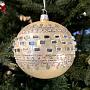 Ёлочная игрушка Glass Mirror Ball Drop Cream 20 cm